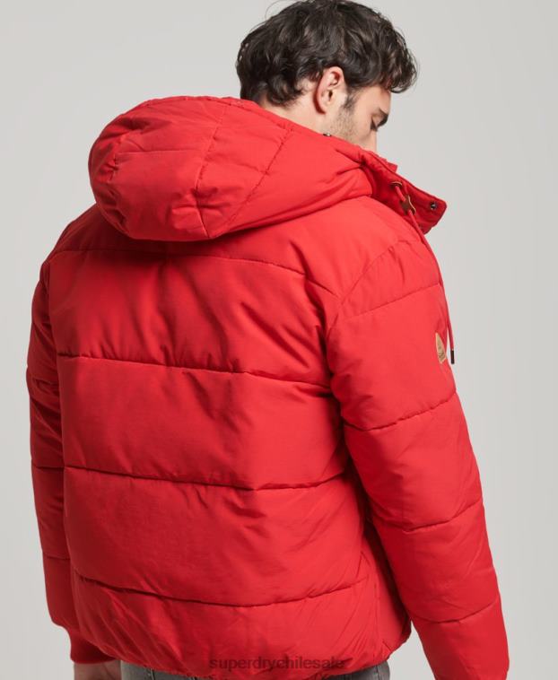 hombres Superdry rojo chaqueta acolchada de montaña 2R68Z4685