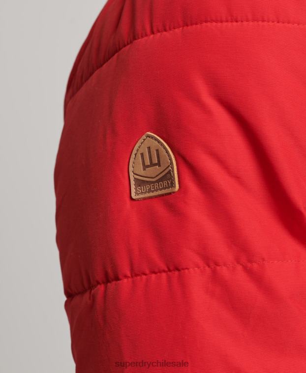 hombres Superdry rojo chaqueta acolchada de montaña 2R68Z4685
