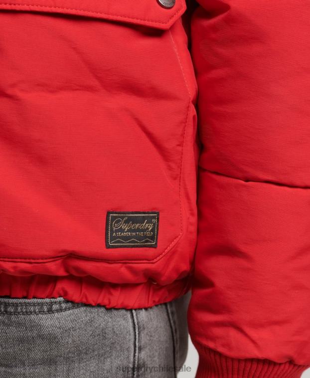 hombres Superdry rojo chaqueta acolchada de montaña 2R68Z4685