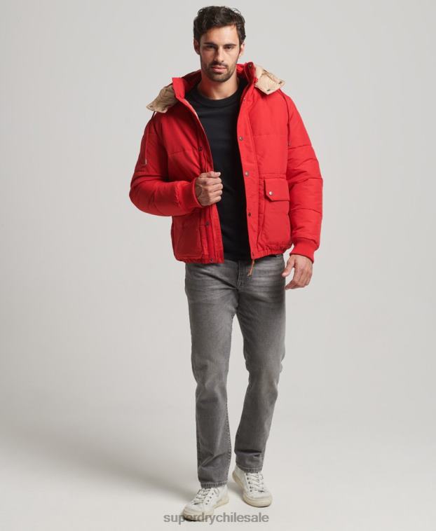 hombres Superdry rojo chaqueta acolchada de montaña 2R68Z4685