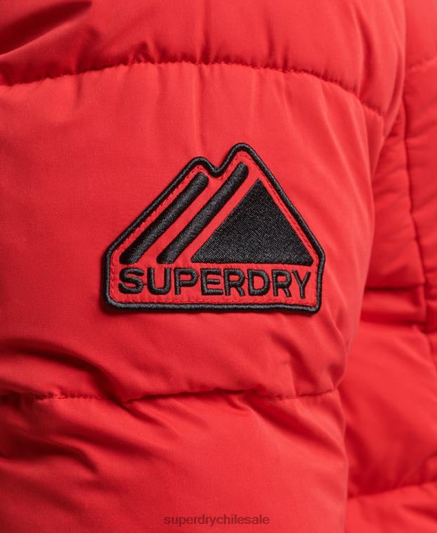 hombres Superdry rojo chaqueta acolchada de montaña de microfibra 2R68Z1115