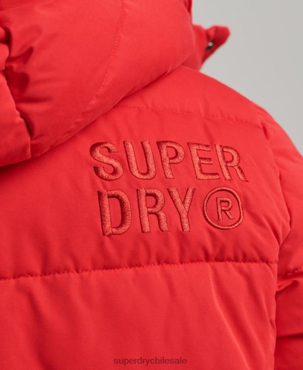 hombres Superdry rojo chaqueta acolchada de montaña de microfibra 2R68Z1115