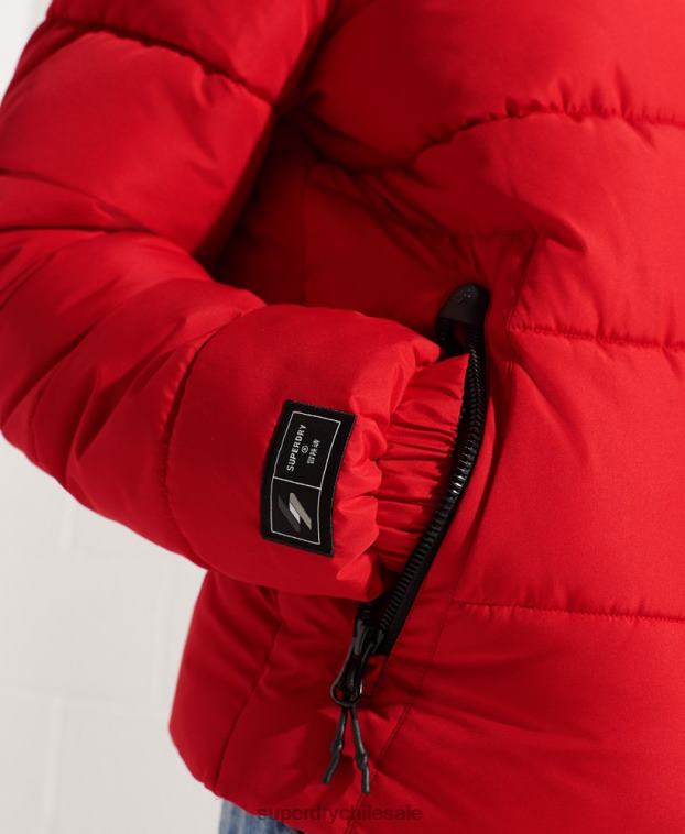 hombres Superdry rojo chaqueta acolchada deportiva sin capucha 2R68Z4560