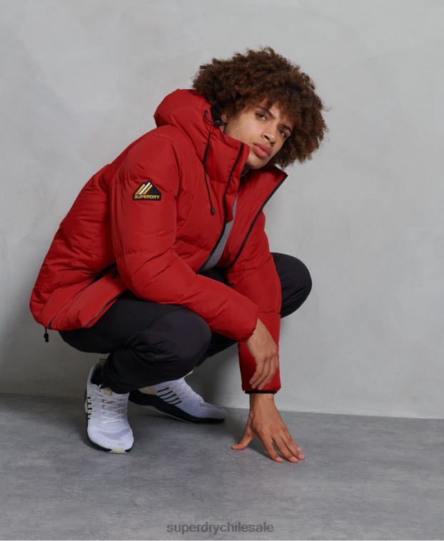 hombres Superdry rojo chaqueta acolchada evolution 2R68Z4788