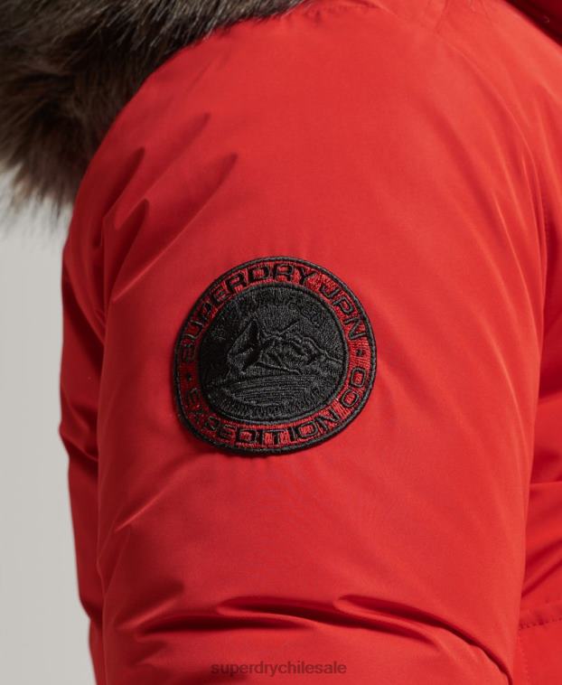 hombres Superdry rojo chaqueta bomber everest 2R68Z4455