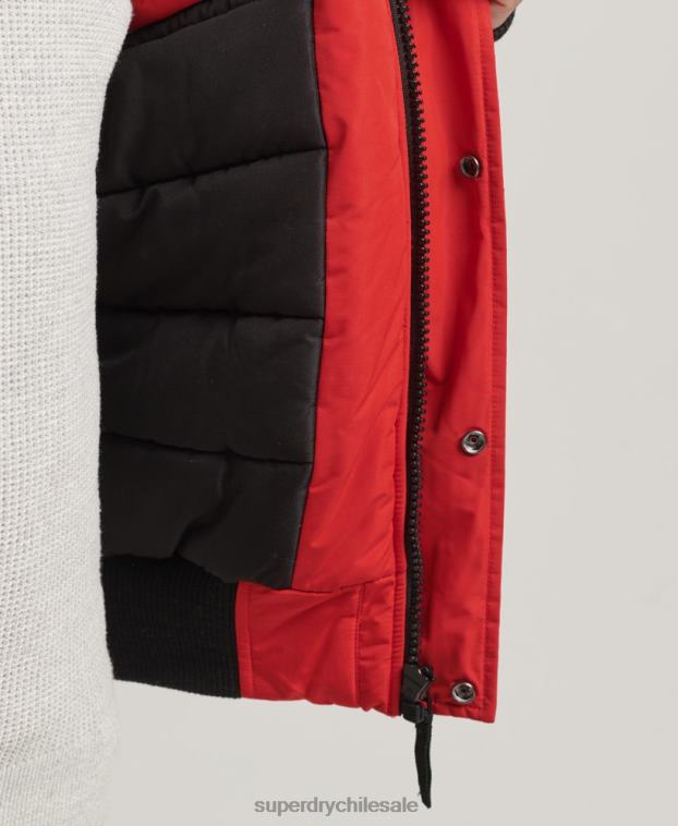 hombres Superdry rojo chaqueta bomber everest 2R68Z4455