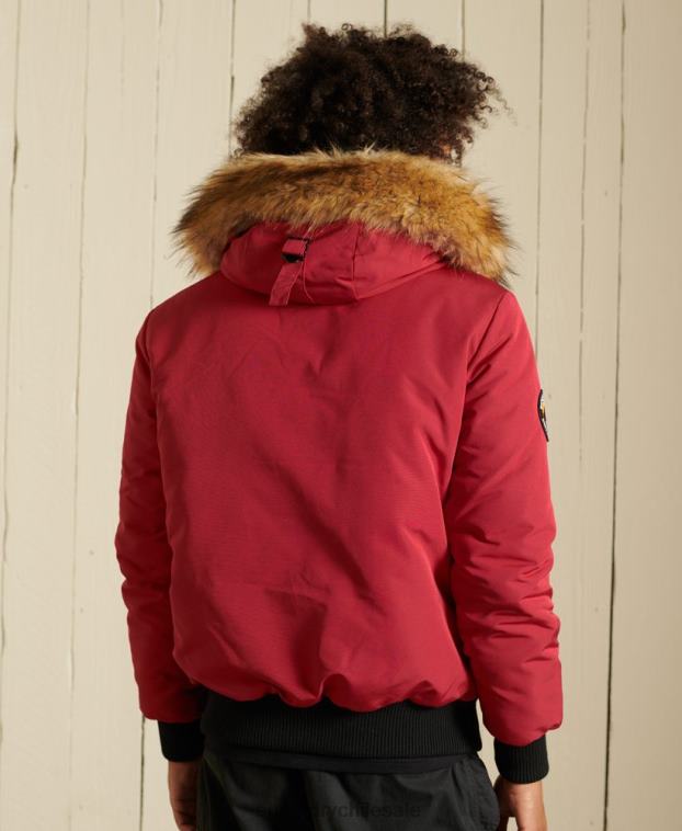 hombres Superdry rojo chaqueta bomber everest 2R68Z4494