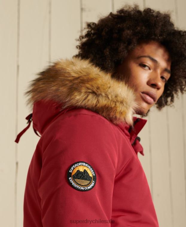 hombres Superdry rojo chaqueta bomber everest 2R68Z4494