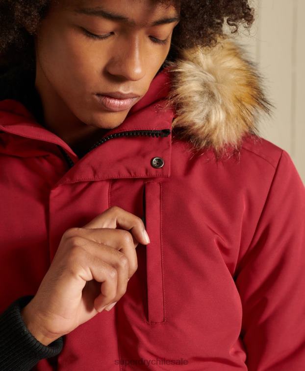 hombres Superdry rojo chaqueta bomber everest 2R68Z4494