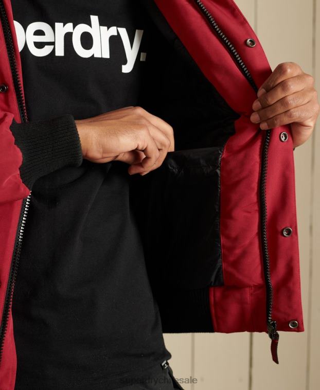 hombres Superdry rojo chaqueta bomber everest 2R68Z4494