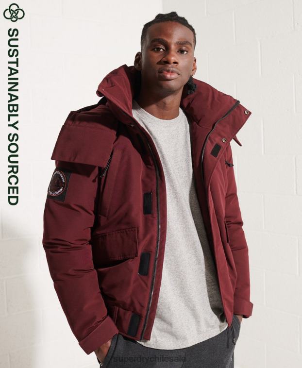 hombres Superdry rojo chaqueta bomber everest 2R68Z4523