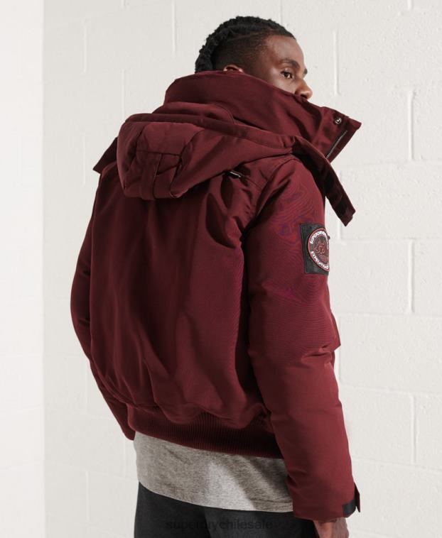 hombres Superdry rojo chaqueta bomber everest 2R68Z4523