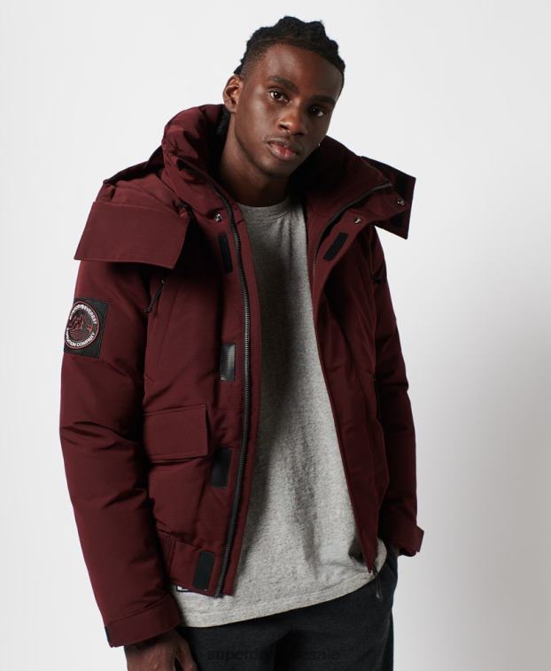 hombres Superdry rojo chaqueta bomber everest 2R68Z4523