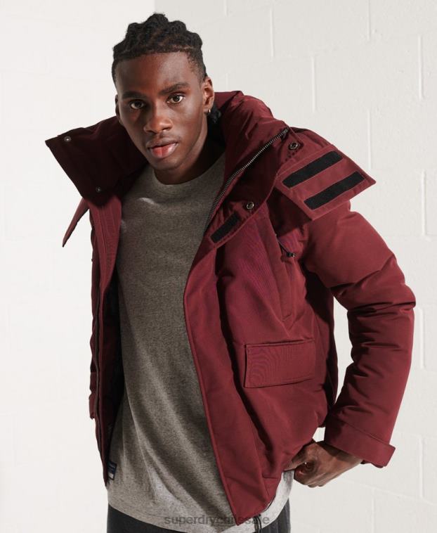 hombres Superdry rojo chaqueta bomber everest 2R68Z4523