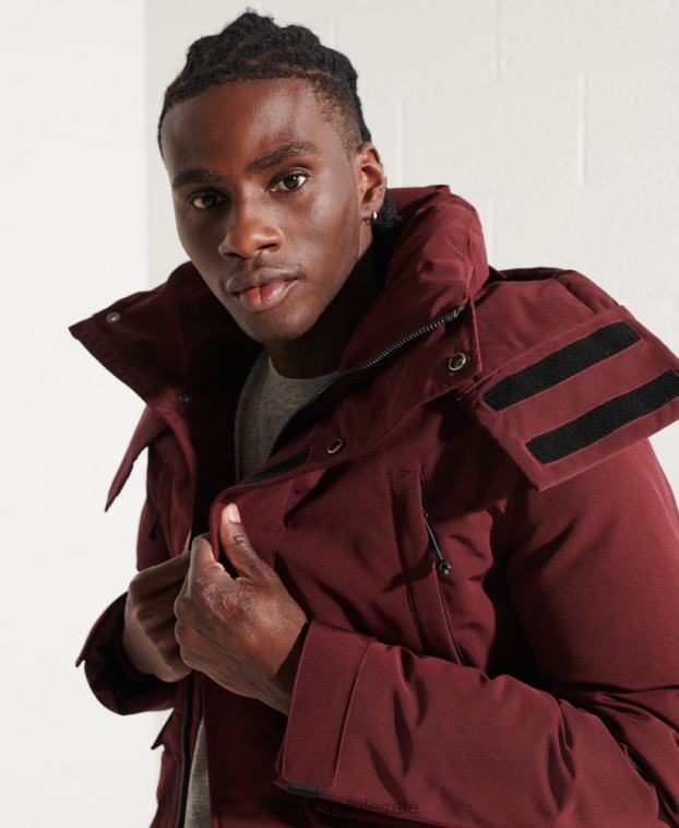 hombres Superdry rojo chaqueta bomber everest 2R68Z4523