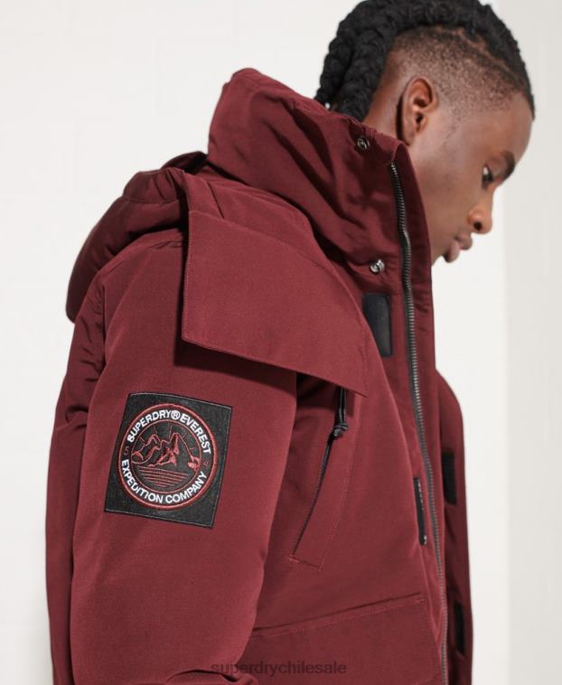 hombres Superdry rojo chaqueta bomber everest 2R68Z4523