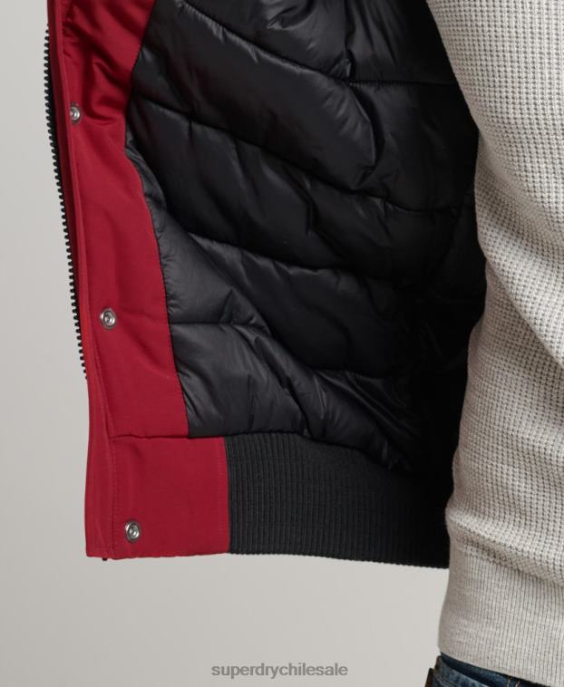 hombres Superdry rojo chaqueta bomber everest 2R68Z992
