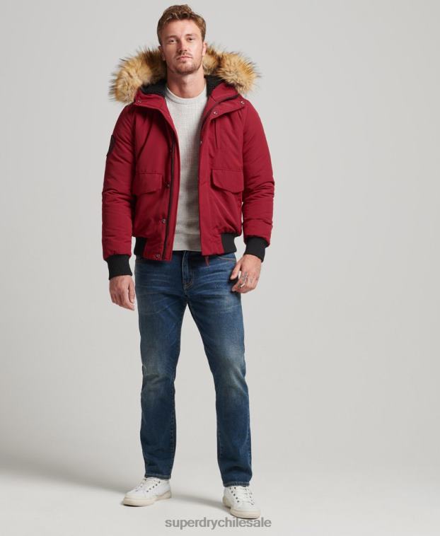 hombres Superdry rojo chaqueta bomber everest 2R68Z992