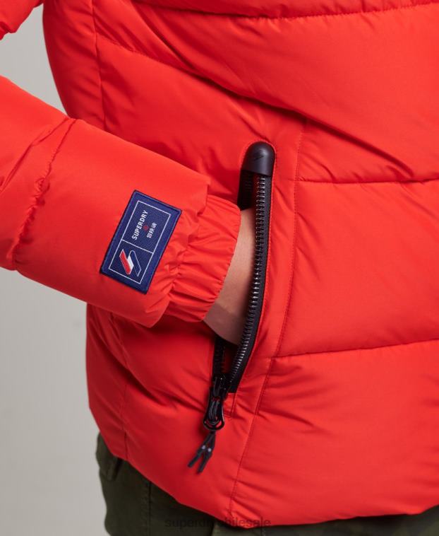 hombres Superdry rojo chaqueta deportiva acolchada con capucha 2R68Z1031