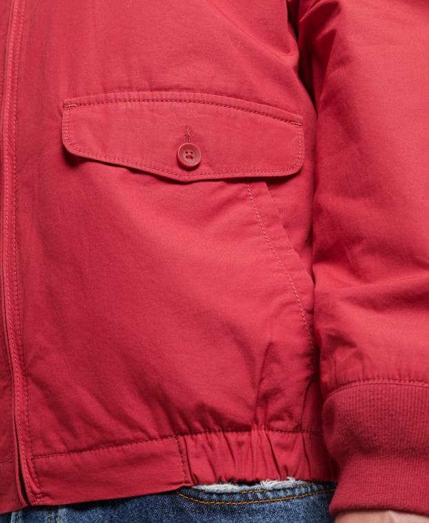 hombres Superdry rojo chaqueta harrington colegial vintage 2R68Z4466