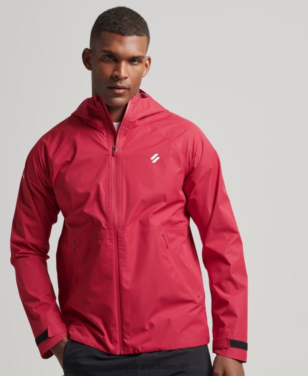 hombres Superdry rojo chaqueta impermeable 2R68Z1110