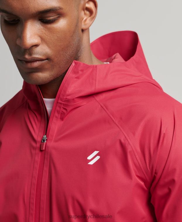 hombres Superdry rojo chaqueta impermeable 2R68Z1110