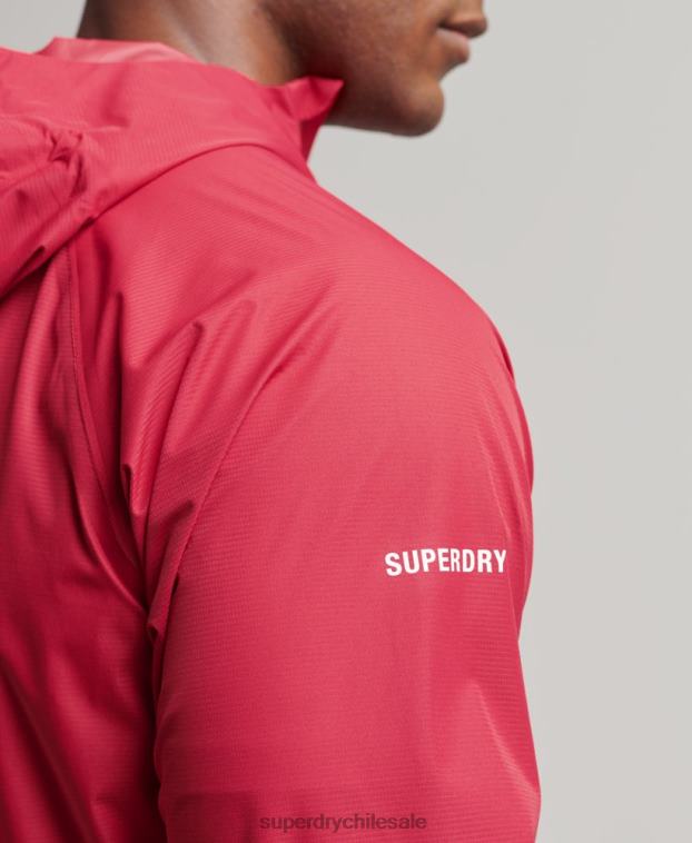 hombres Superdry rojo chaqueta impermeable 2R68Z1110