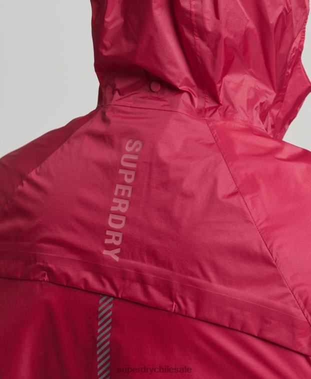 hombres Superdry rojo chaqueta impermeable ligera run 2R68Z4623
