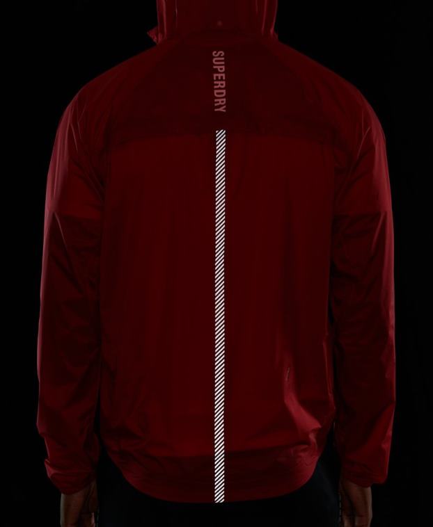 hombres Superdry rojo chaqueta impermeable ligera run 2R68Z4623