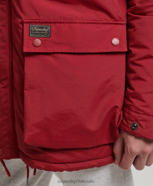 hombres Superdry rojo chaqueta parka acolchada de montaña 2R68Z1064