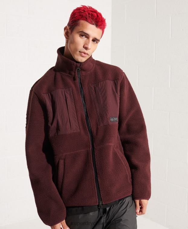 hombres Superdry rojo chaqueta polar de expedición 2R68Z867