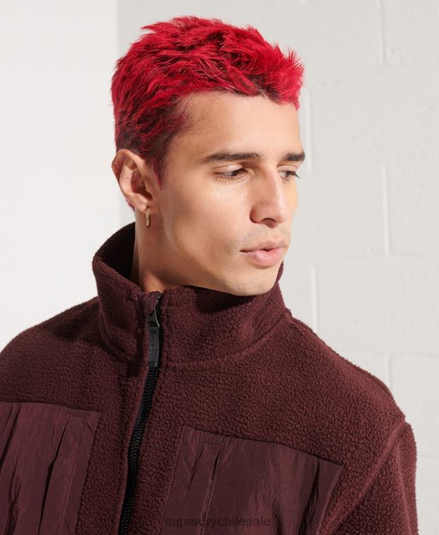 hombres Superdry rojo chaqueta polar de expedición 2R68Z867