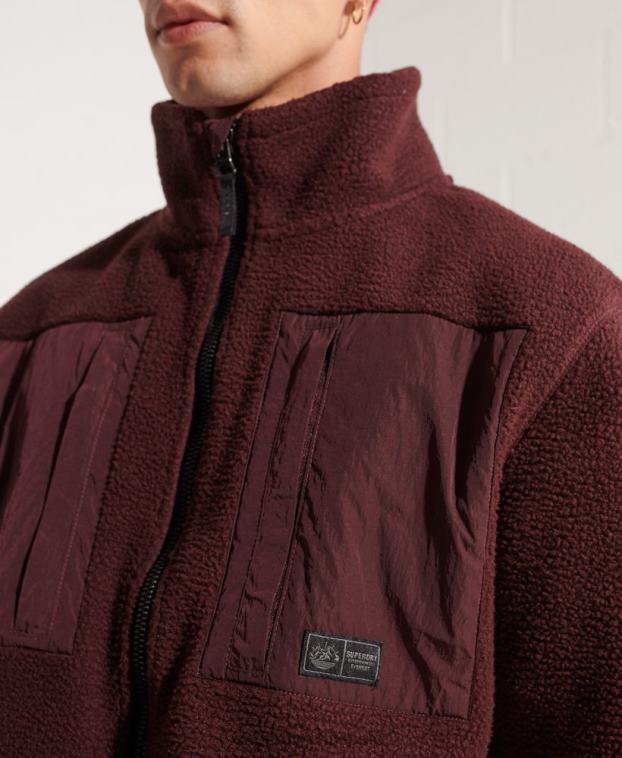 hombres Superdry rojo chaqueta polar de expedición 2R68Z867