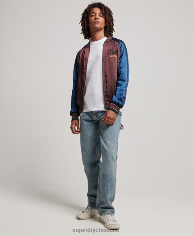 hombres Superdry rojo chaqueta sukajan 2R68Z934