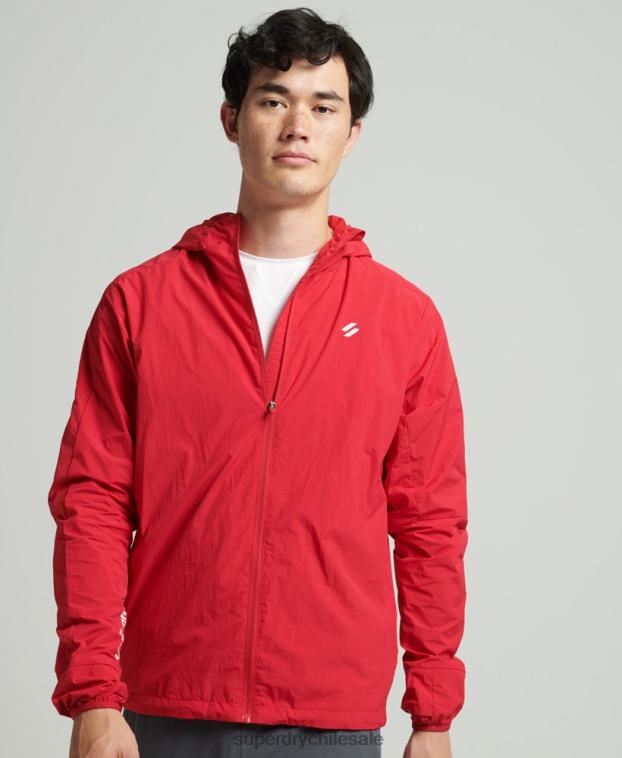 hombres Superdry rojo correr chaqueta 2R68Z4630