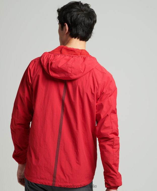 hombres Superdry rojo correr chaqueta 2R68Z4630