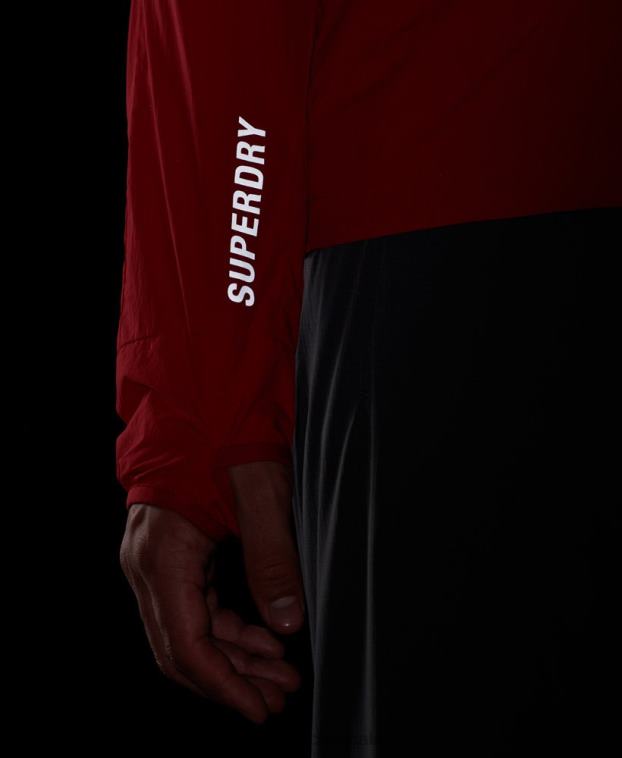 hombres Superdry rojo correr chaqueta 2R68Z4630
