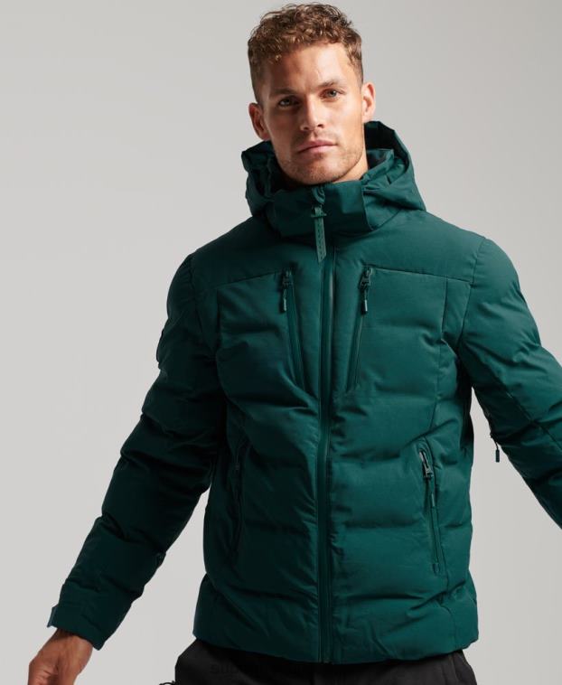 hombres Superdry turquesa chaqueta acolchada ski radar pro 2R68Z971