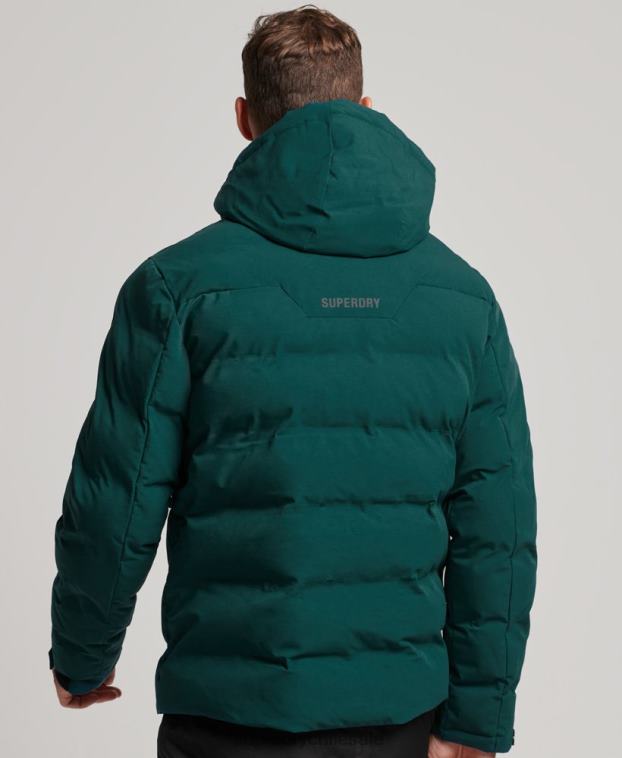 hombres Superdry turquesa chaqueta acolchada ski radar pro 2R68Z971