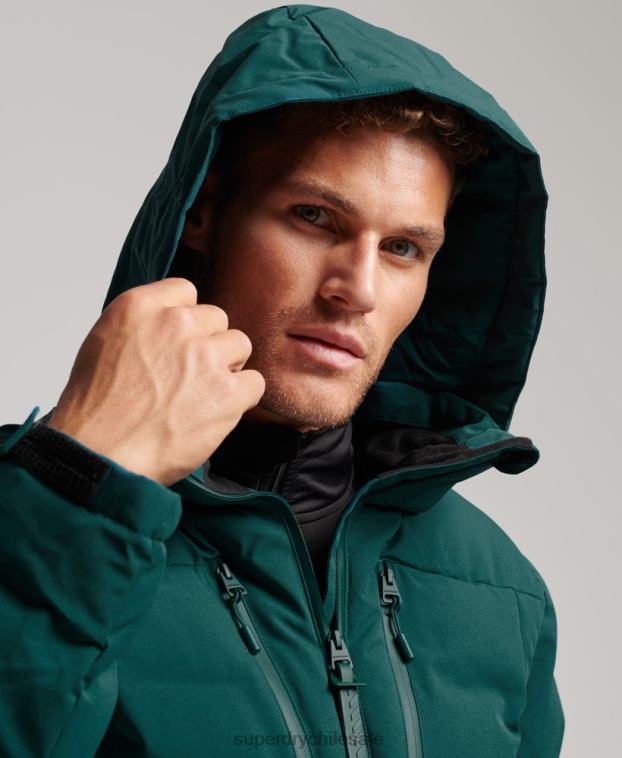 hombres Superdry turquesa chaqueta acolchada ski radar pro 2R68Z971