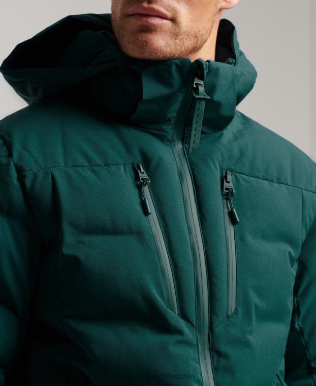 hombres Superdry turquesa chaqueta acolchada ski radar pro 2R68Z971