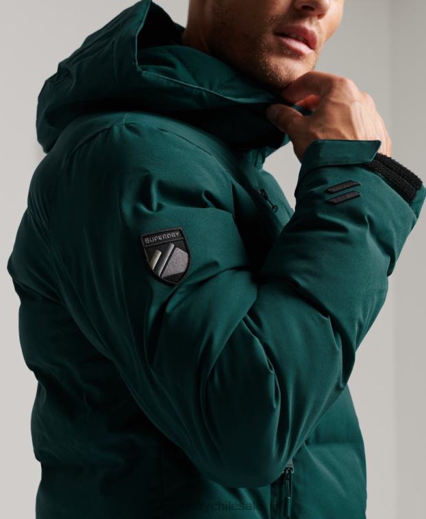 hombres Superdry turquesa chaqueta acolchada ski radar pro 2R68Z971