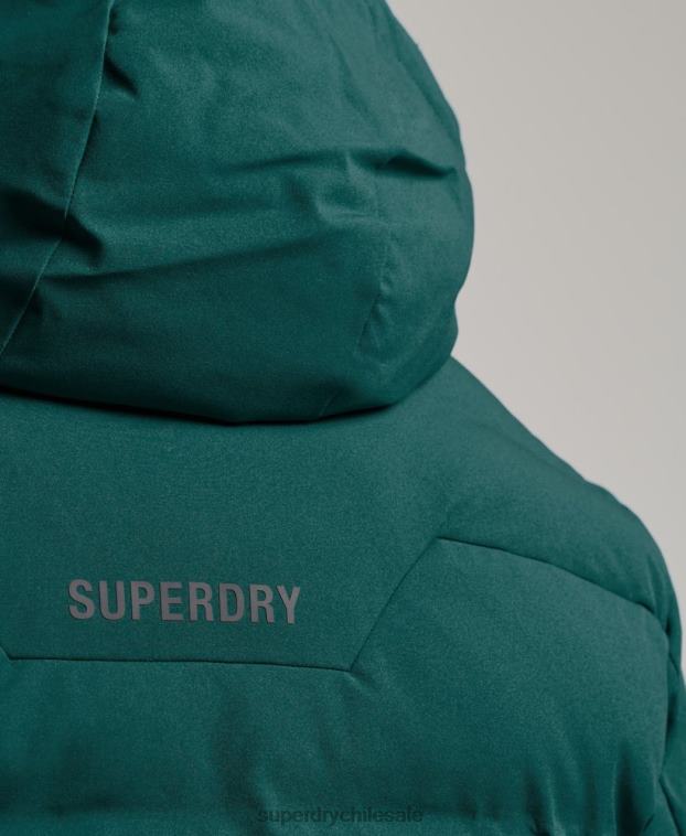 hombres Superdry turquesa chaqueta acolchada ski radar pro 2R68Z971