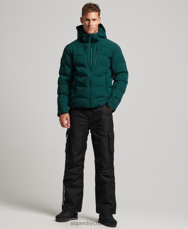 hombres Superdry turquesa chaqueta acolchada ski radar pro 2R68Z971
