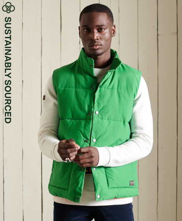 hombres Superdry verde chaleco de montaña 2R68Z1176