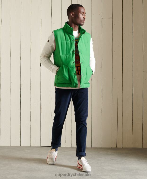 hombres Superdry verde chaleco de montaña 2R68Z1176