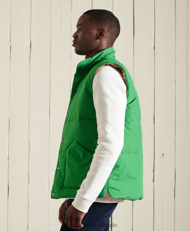 hombres Superdry verde chaleco de montaña 2R68Z1176