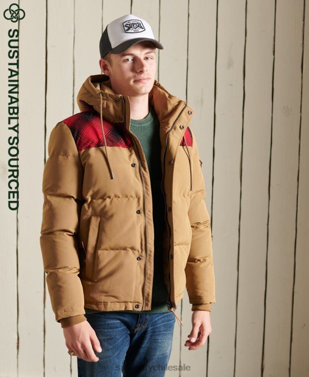 hombres Superdry verde chamarra Everest acolchada 2R68Z4592