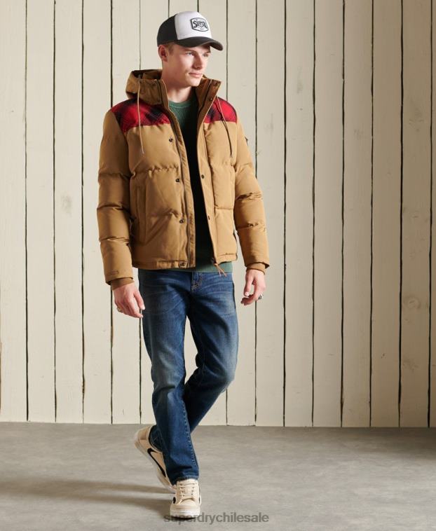 hombres Superdry verde chamarra Everest acolchada 2R68Z4592