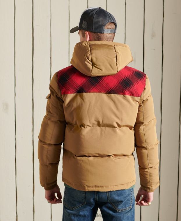 hombres Superdry verde chamarra Everest acolchada 2R68Z4592